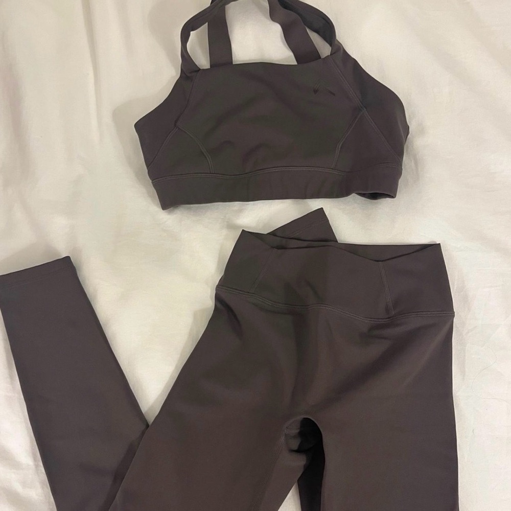 Brown Sports Bra and Leggings Set